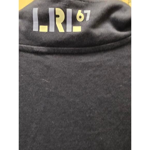 Lauren Ralph Lauren Navy Half-Zip Sporty Pullover Striped Seams Size Large NWT - Picture 6 of 8